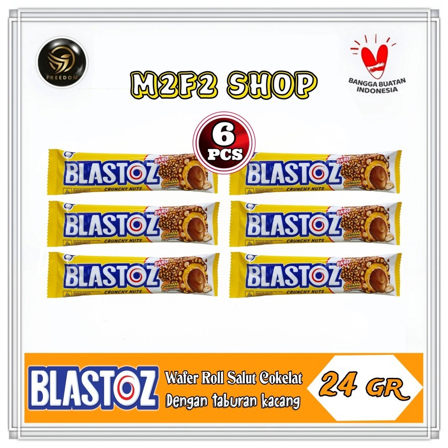 

Tango Wafer Roll Blastoz Crunchy Nuts | Krim Cokelat Taburan Kacang - 24 gr (Kemasan 6 Pcs)