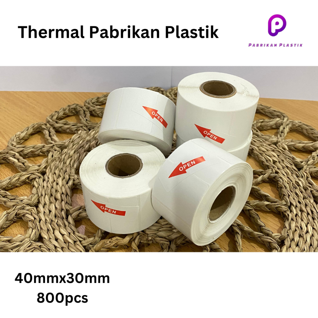 

Kertas Sticker Label Thermal Resi 40x30 mm | isi 800 Lembar per Roll