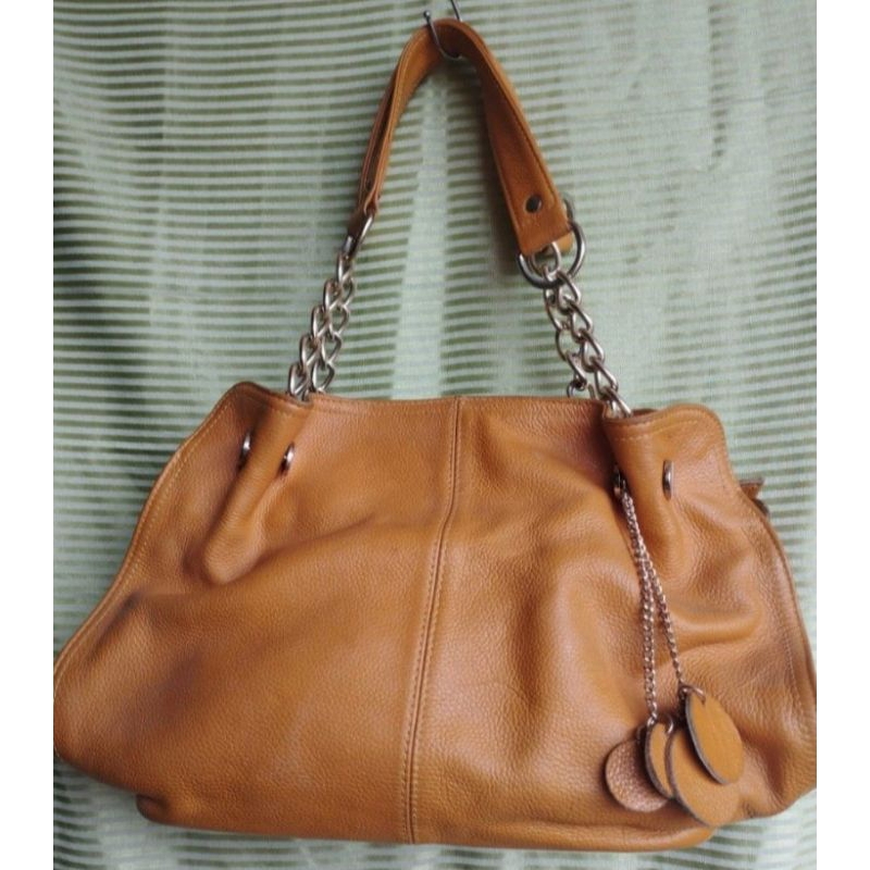 tas kulit asli wanita warna kuning kunyit