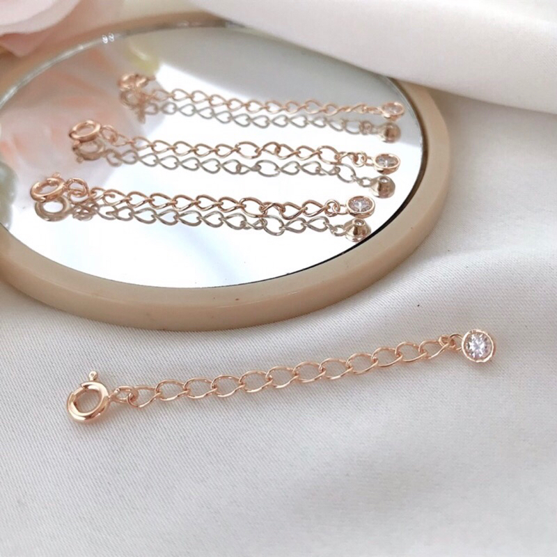Rantai Extension Emas 8k untuk sambung gelang dan kalung