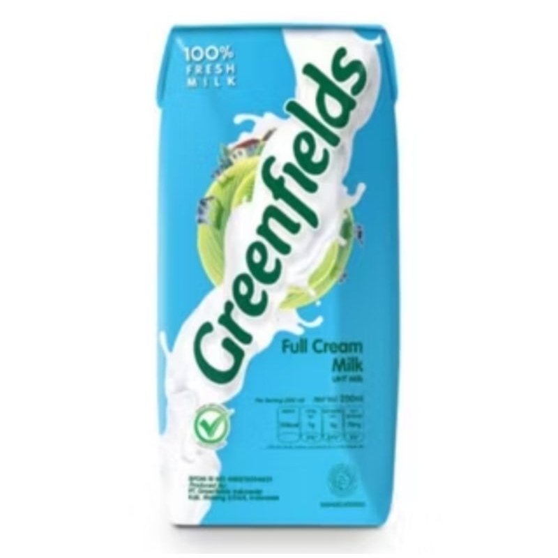 

Susu Greenfields UHT Rasa Full cream ukuran 200ml isi 32 pcs ( 1 dus )