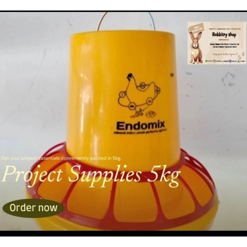 TEMPAT RANSUM PAKAN AYAM 5 Kg + PROTEKTOR