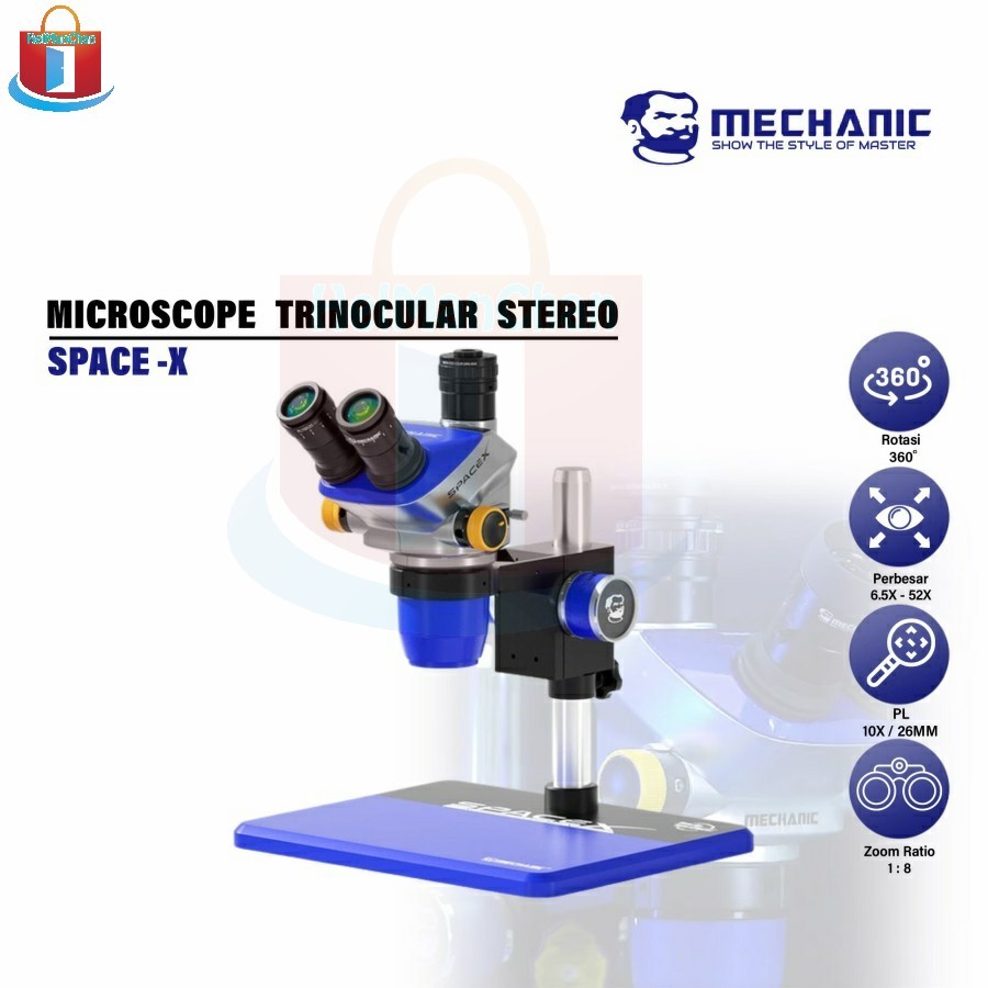 Mechanic Space X B11 Microscope Trinocular Stereo Original - Mikroskop Trinocular Stereo Teknisi Pem
