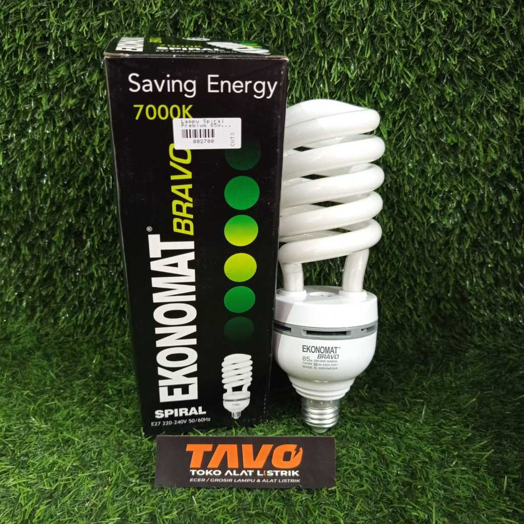 Lampu Ekonomat Bravo Edition Spiral Model 7000K Putih 85W E27