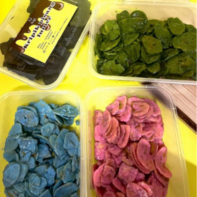 

(Asji) Kripik pisang lumer Box 500 ml/kripik pisang lumer coklat,strawberry,rasberry,Matcha,tiramisu