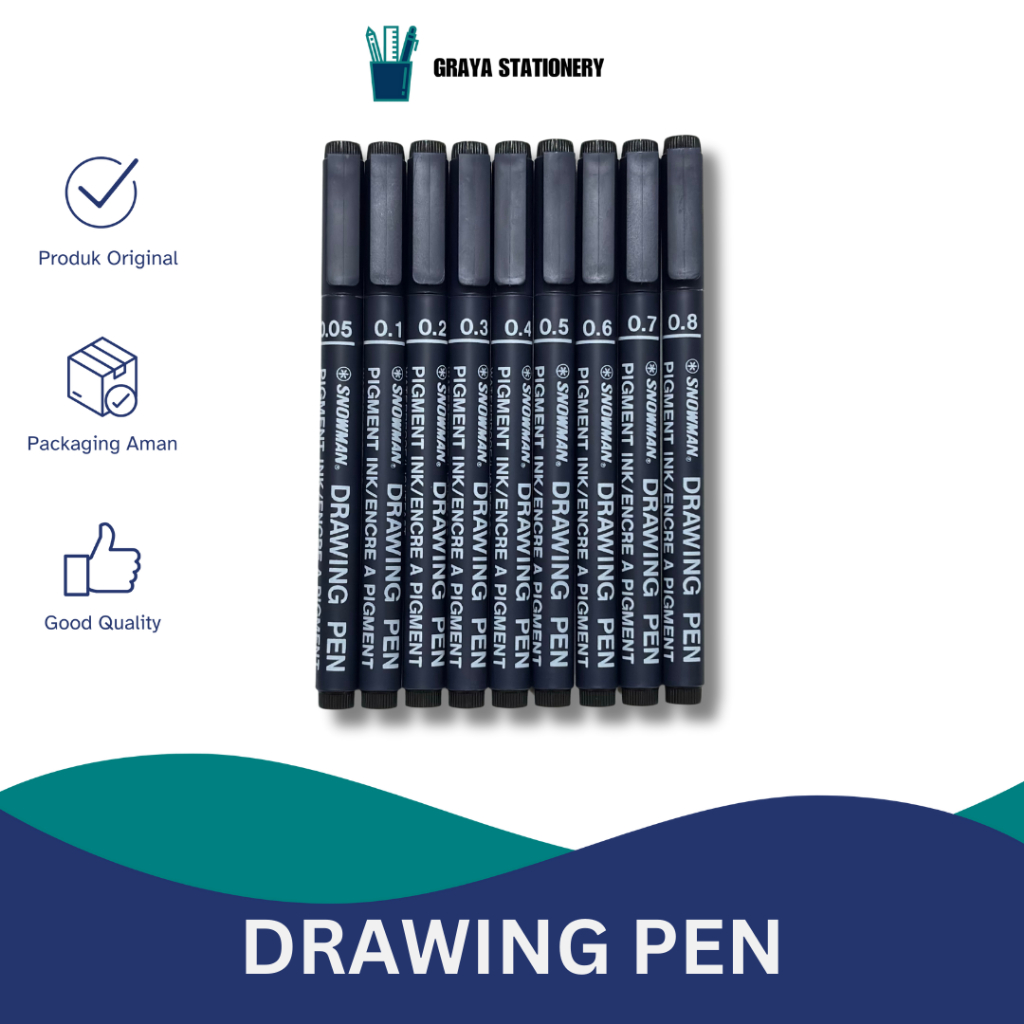 

Drawing Pen Snowman Black