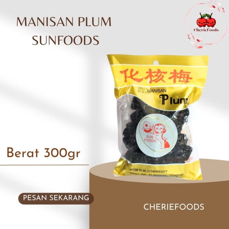 

Sun Foods Manisan Buah Plum/ Kiamboi Kering Tanpa Biji 300 gr/ Manisan Buah Tanpa Biji / Sunfoods