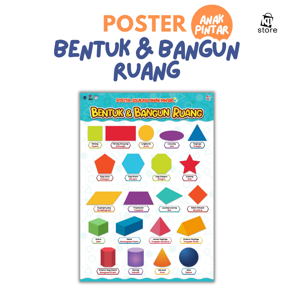 

Kawan Pustaka - Poster Edukasi Anak Pintar - Bentuk dan Bangun Ruang - Ukuran A3