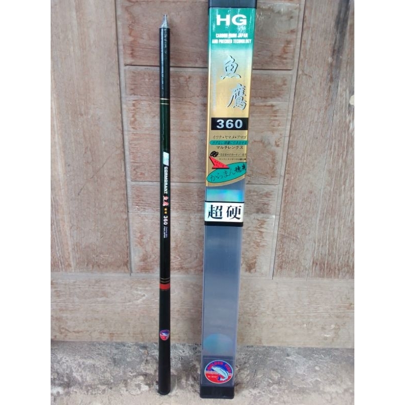 Joran Tegek Carbon Golden Fish Cormorant 360 Custom Ring Aluminium dan Sungu