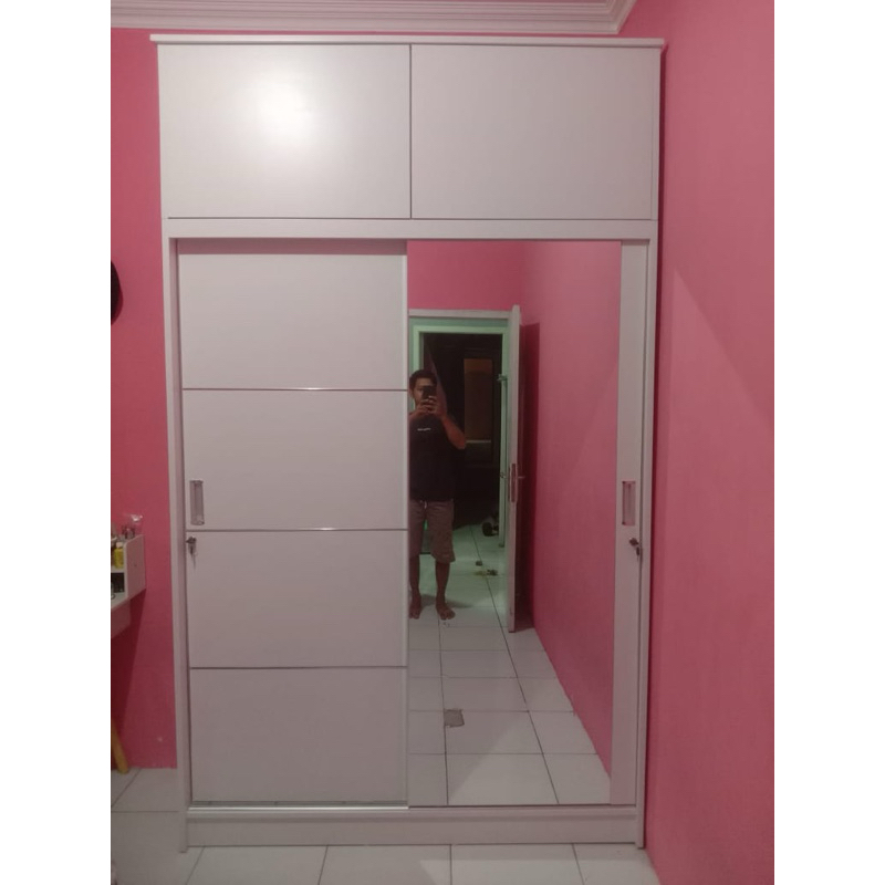 lemari pakaian 2 pintu cabinet | lemari 2  pintu sleding kaca cermin | lemari sleding cabinet 2 pint