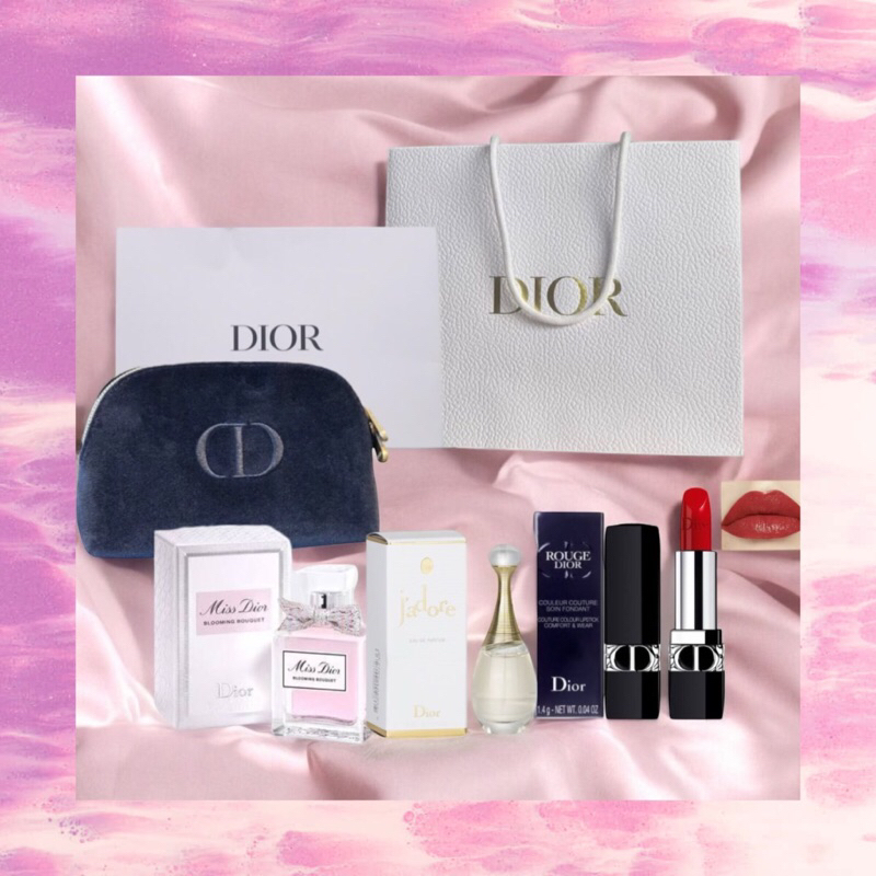 

Dior Gift Set isi 3item + Pouch Navy Suede& Paper Bag
