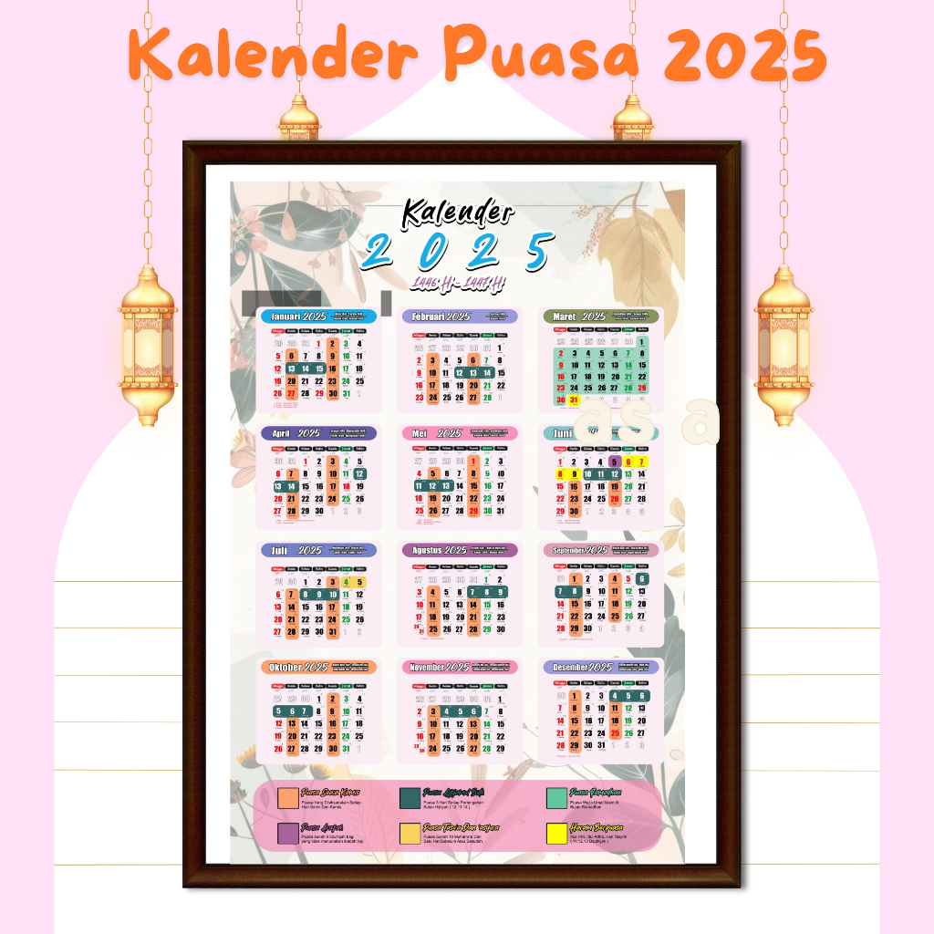 

Kalender Dinding Tahun Masehi Hijriah Dilengkapi Jadwal Puasa Sunnah Dan Kolom Note Yang Bisa Diisi Rencana Schedule Kertas Tebal