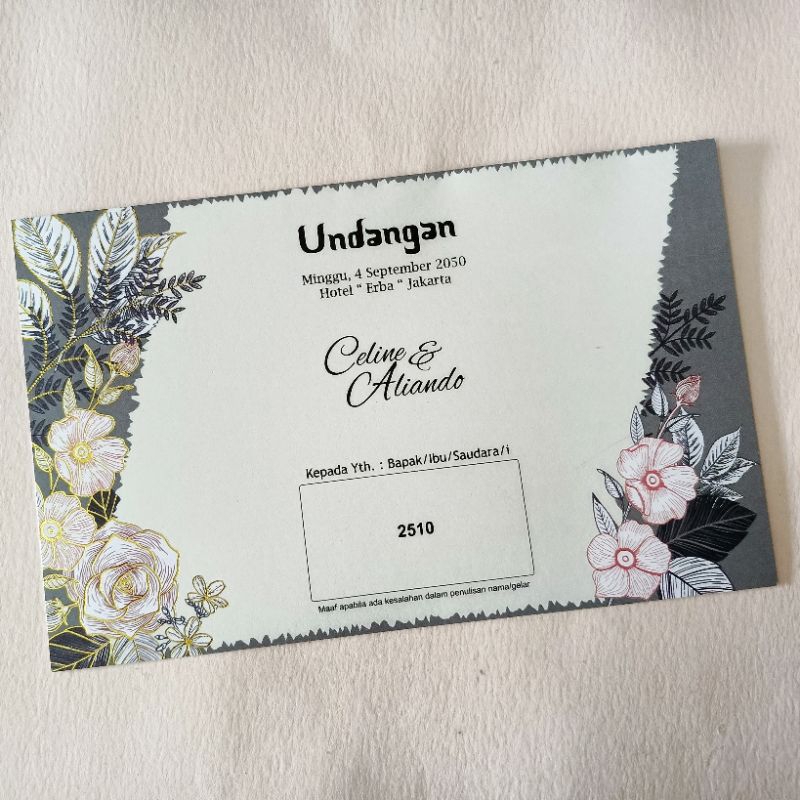 Undangan ERBA 2510 BACA DESKRIPSI