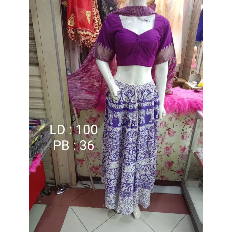 Rok India Etnik Bordir Keliling Lebar Ngeklok ngembang Super Unik Jaipur Kashmir Bollywood Boho Bohe