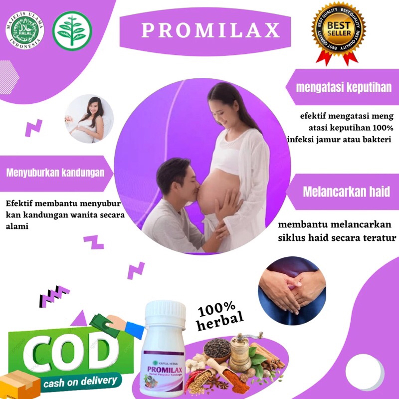 PROMILAX 30 Kapsul, Asam Folat Untuk Program Hamil Pria Wanita Ampuh Cepat Dalam 2 Minggu, Vitamin S