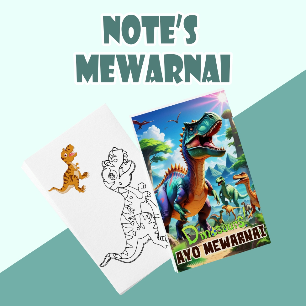 Buku Kecil Mewarnai Anak Dinosaurus - Souvenir Buku Mewarnai Dinosaurus