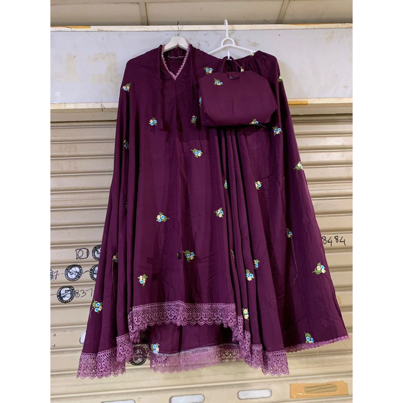 Mukena Aaruna bordir/ Mukena katun rayon premium bordir / Mukena dewasa premium