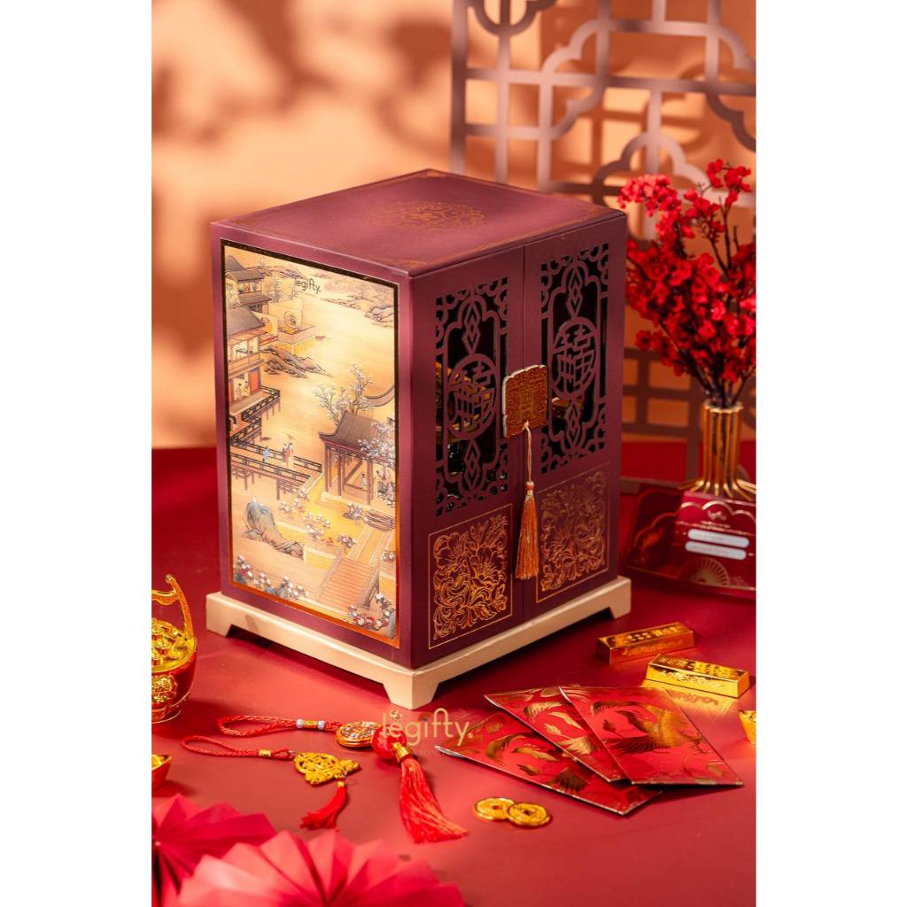 

IMLEK CHINESE NEW YEAR HAMPERS PARCEL GIFT MEDAN -á 豪 () TEAAPOT CABINET HARDBOX