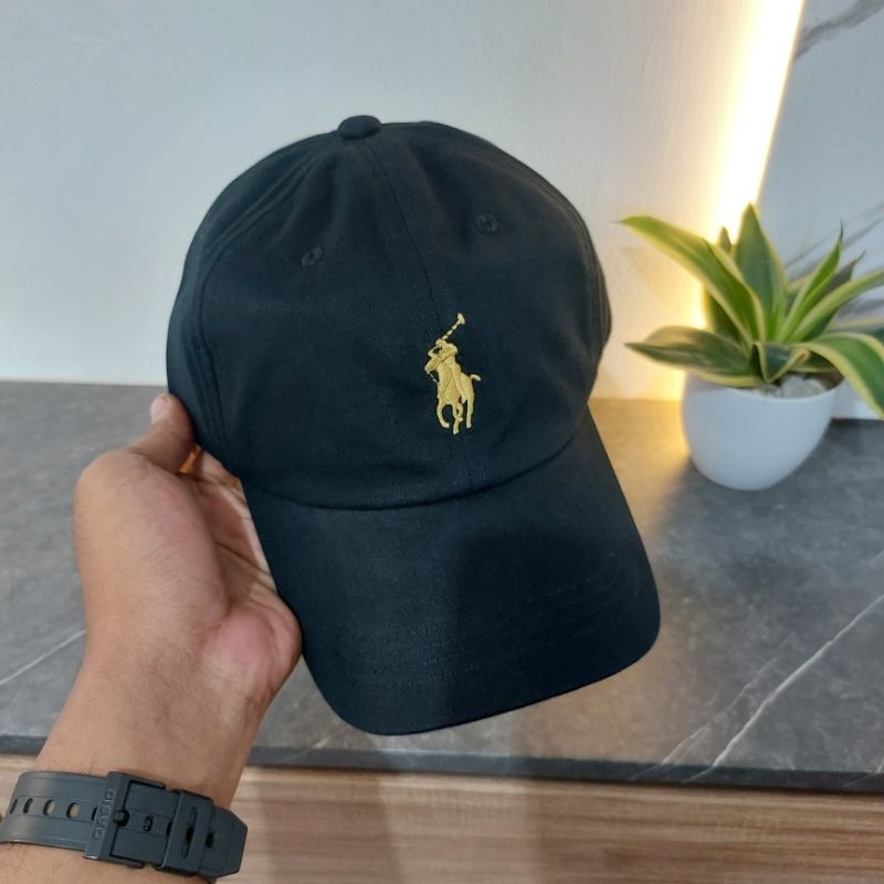 topi/caps Polo - hitam logo gold - Original BNWT