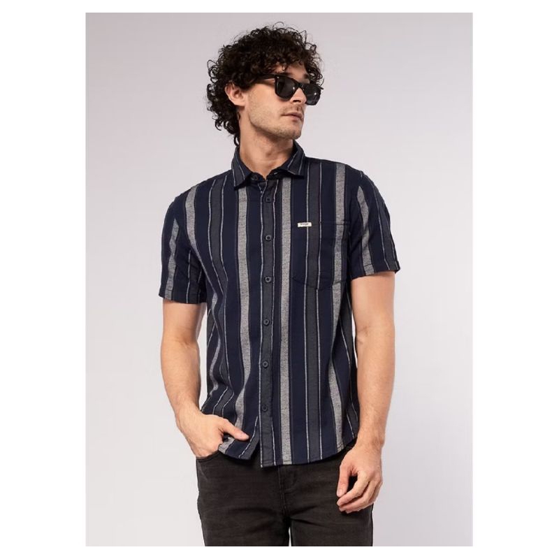 Kemeja Wrangler Cain 07P24 Navy