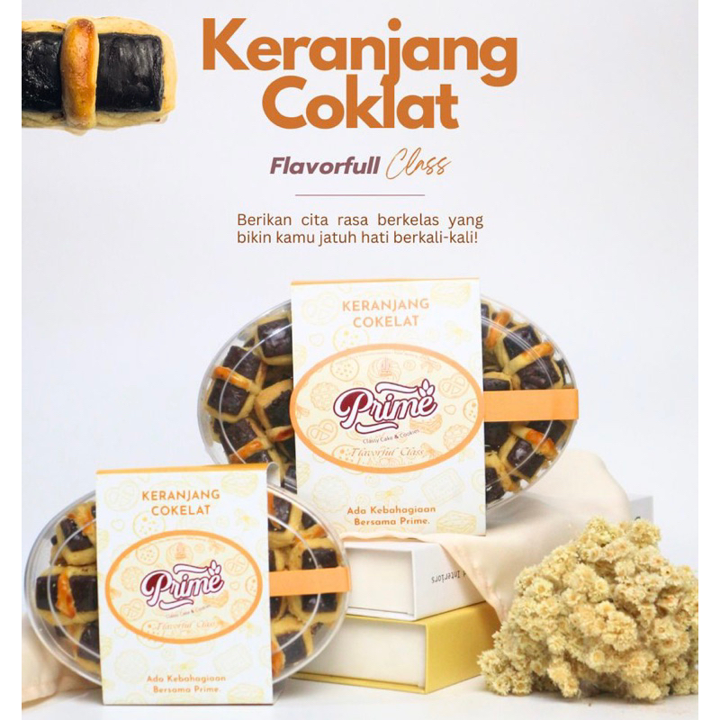 

Prime Kue Keranjang Coklat (250gr dan 500gr) Coklat dalam balutan kue Flavorful Class kue lebaran dan cemilan