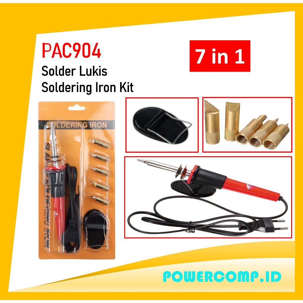 Alat Solder Listrik Lukis Kayu 60W Set Lengkap + 5 Mata Ukir | Pyrography Wood Burning Tool | Solder