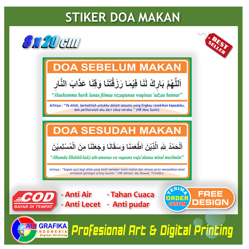 

Stiker new doa sebelum sesudah makan bacaan hafalan muslim sticker pendidikan islam ruang makan