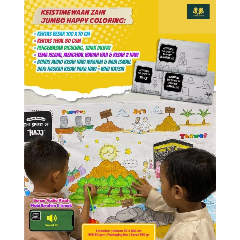 

Paket Jumbo Coloring Anak Islami, Isi 3 : Hajj - Ibrahim - Ismail - ZAIN