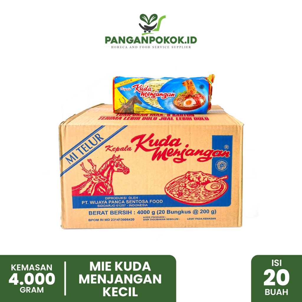 

1 Karton Mie Telur Cap Kepala Kuda Menjangan , Mie Kecil