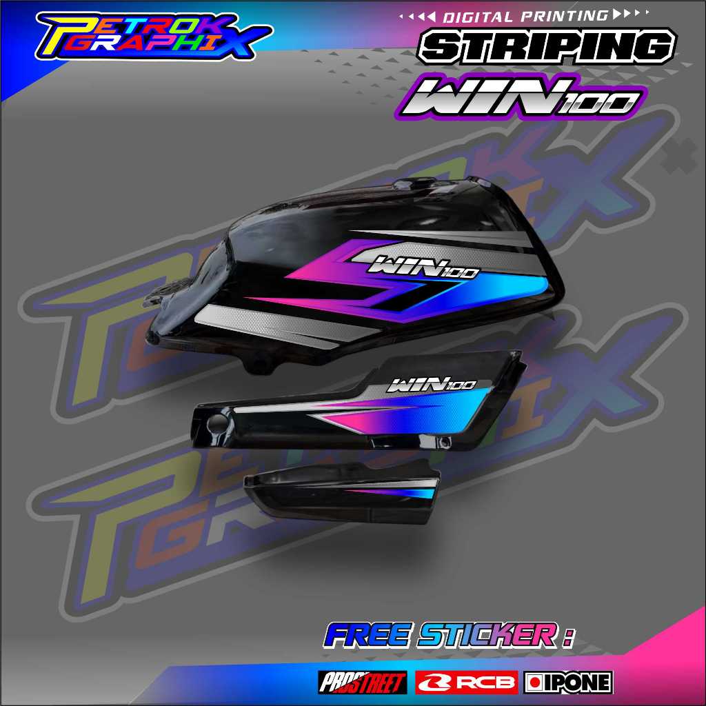 STRIPING VARIASI HONDA WIN 100 / STICKER LIST VARIASI MOTOR HONDA WIN 100