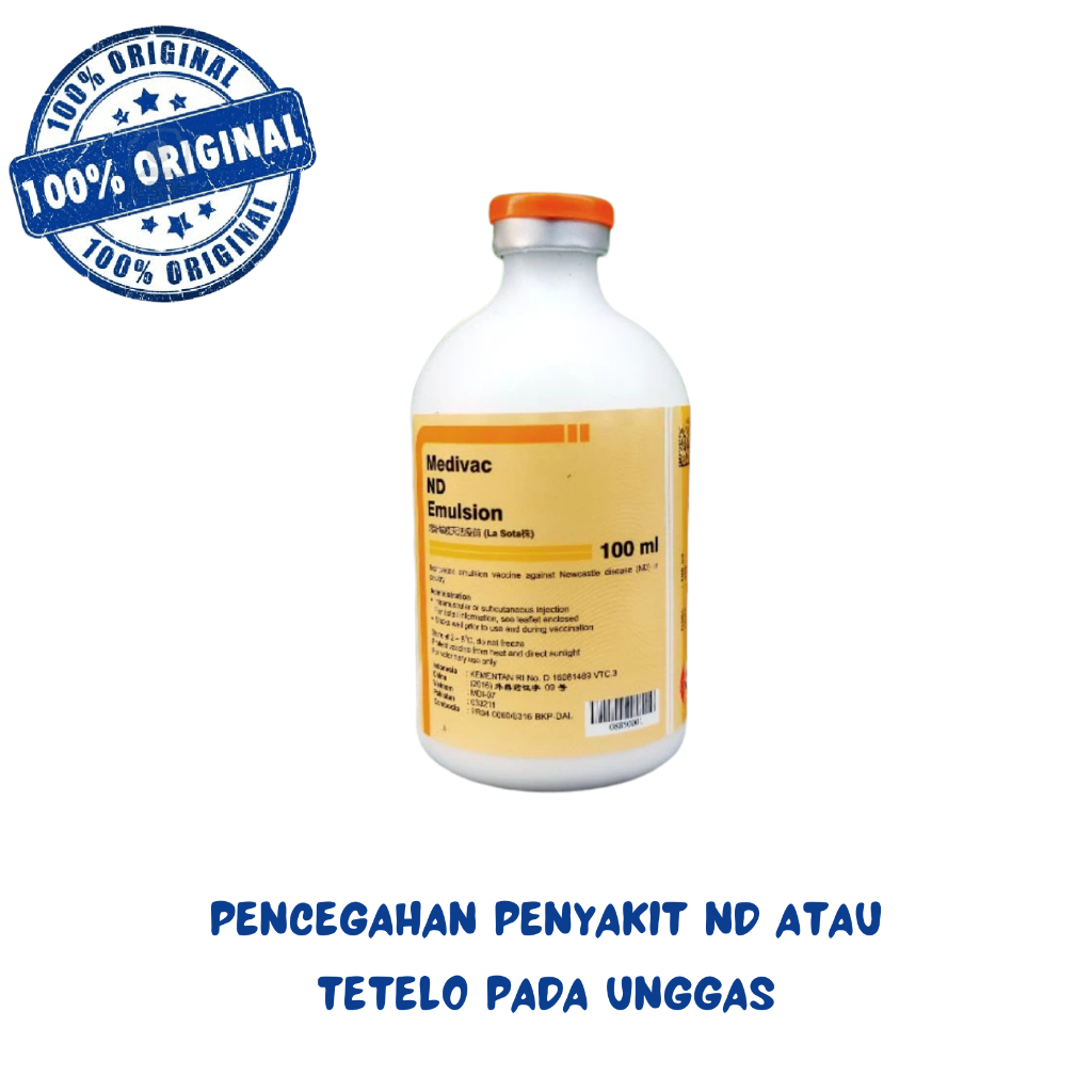 Vaksin ND Emulsion dosis 100 ml Vaksin Ayam