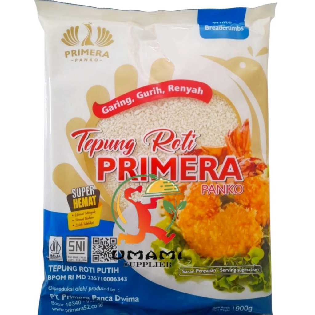 

Tepung Panko Putih 900 gr Tepung Roti Bread Crums Premium Primera Halal