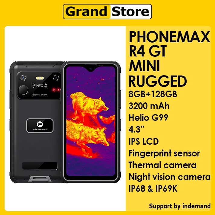 PHONEMAX R4 GT rugged smartphone Android 14 8GB+128GB 3200mAh Night vision Thermal camera