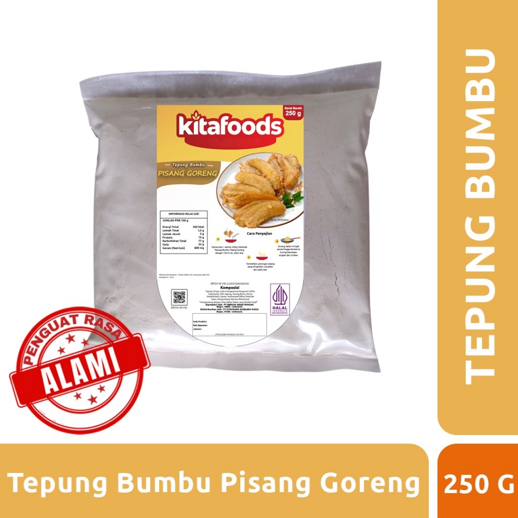 

Kitafoods - Tepung Bumbu Pisang Goreng 250gr - Tanpa Penguat Rasa
