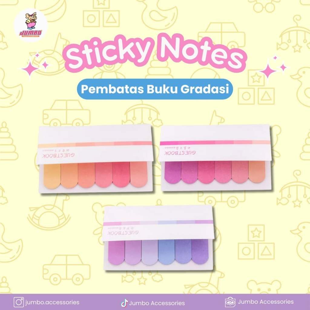 

Sticky Notes Pembatas Buku Gradasi Jumbo Accessories