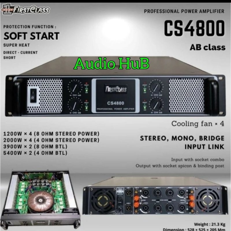 Power Amplifier Firstclass CS 4800 CS4800 4X1200 W Original