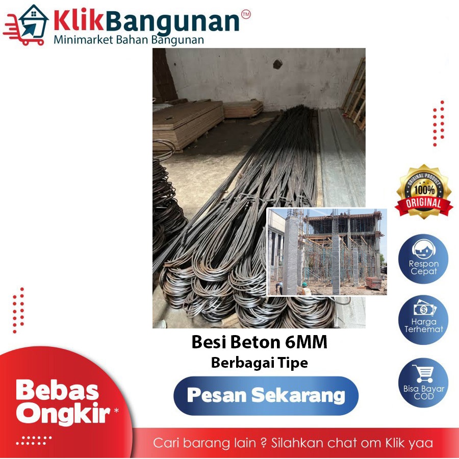 BESI BETON 6MM 6 MM FULL SNI BERBAGAI TIPE / BESI BANGUNAN / BESI KONSTRUKSI