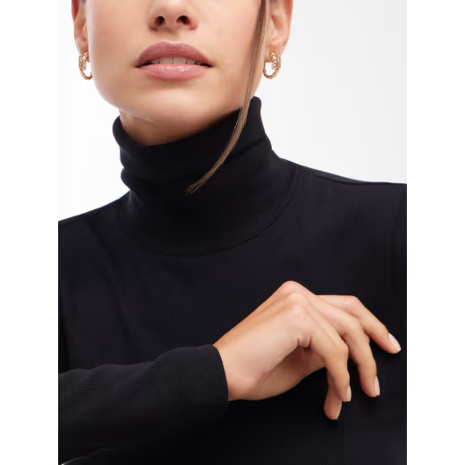 Ay00 18K / 750 Emas AsliBulgari Anting Serpenti Viper 18 Kt Rose Gold Hoop Earrings Set With Fulpav