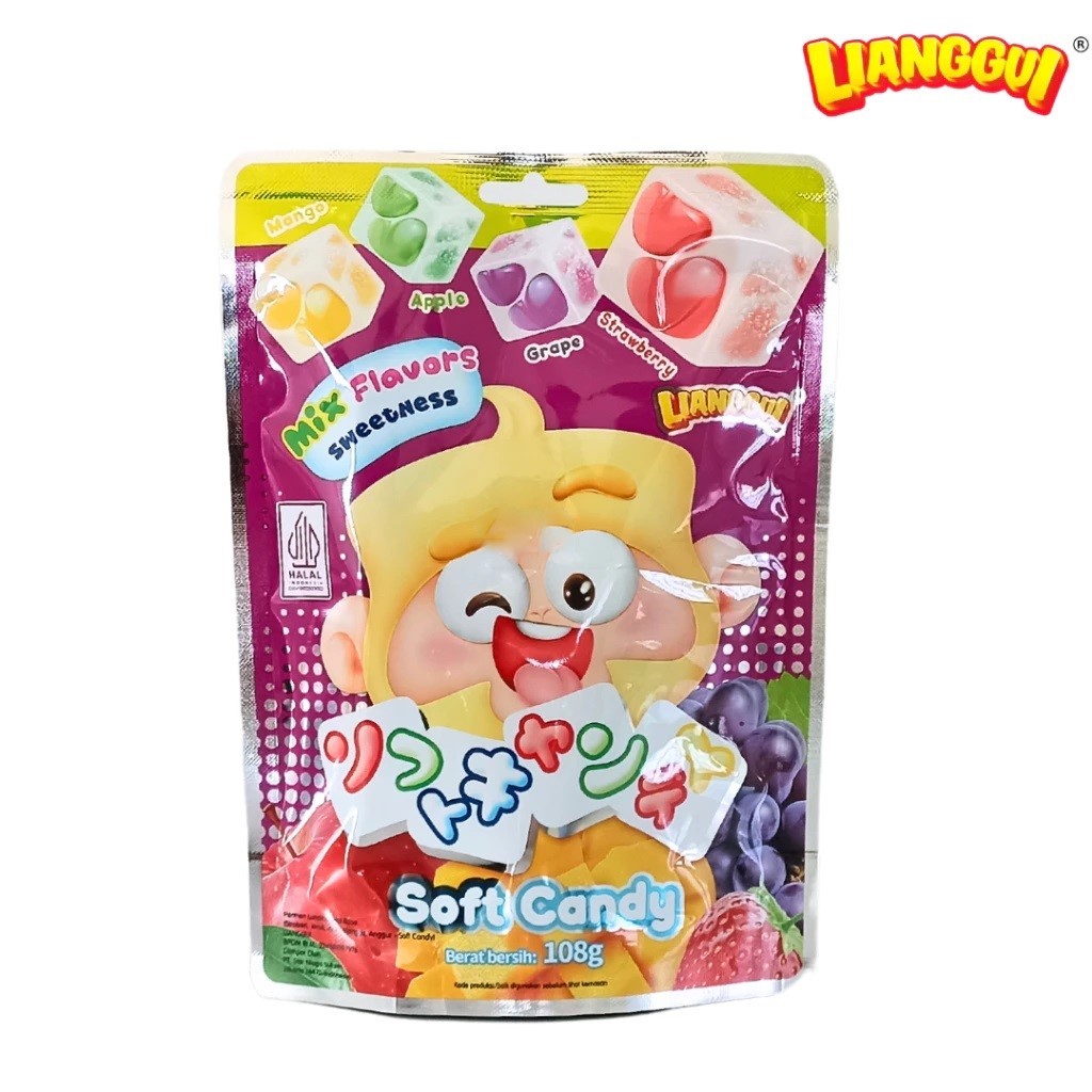 

LIANGGUI Soft Candy Mix Flavors Sweetness 108gr - LIANG GUI Permen Jelly Lunak