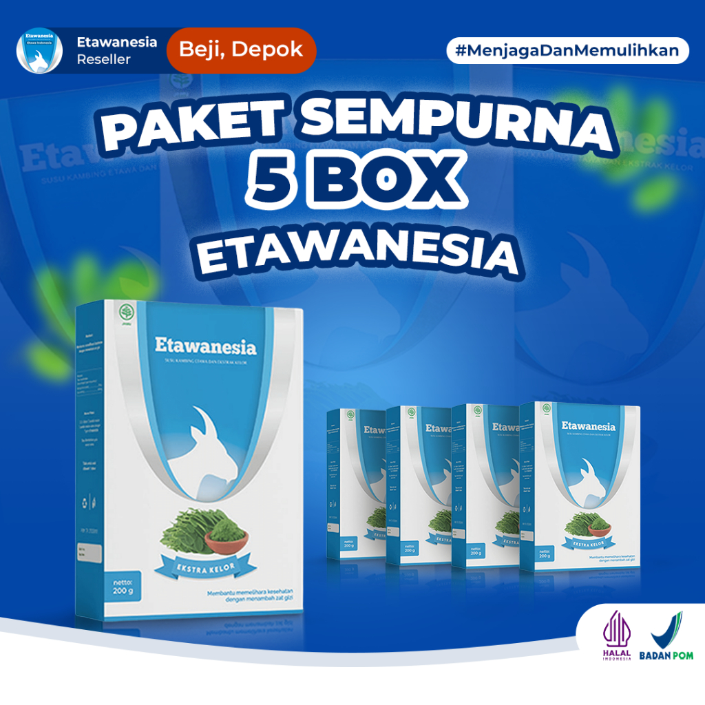 

PAKET 5 BOX Susu ETAWANESIA ETAWA BIRU - Susu Kambing Premium Provit Krimer Bubuk Susu kambing super