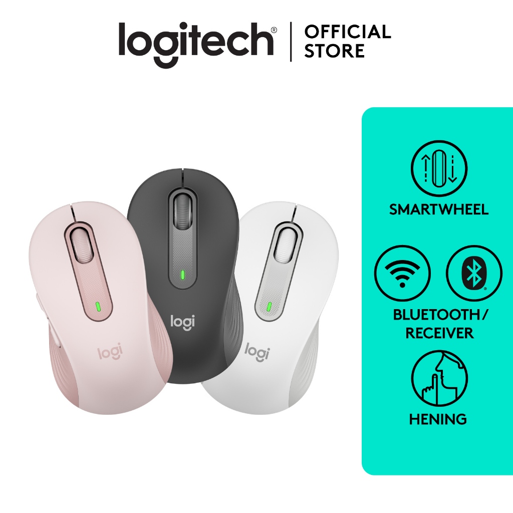 Logitech Signature M650 Mouse Wireless Bluetooth Silent