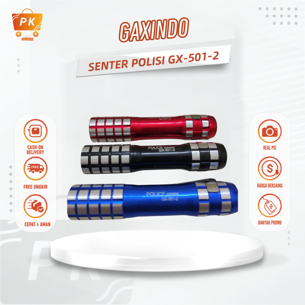 Senter Polisi Mini LED GX-501-2 Gaxindo Terang Simple