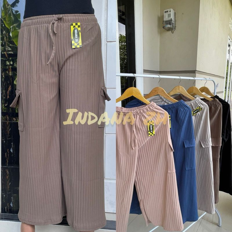 KULOT CARGO KNIT HORNET JUMBO PREMIUM~KULOT RAJUT KNIT CARGO WANITA