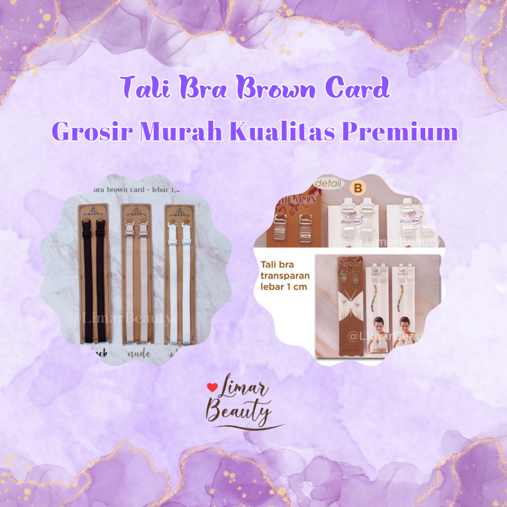 Tali Bra Brown Card lebar 1,2 cm Murah Premium Best Seller