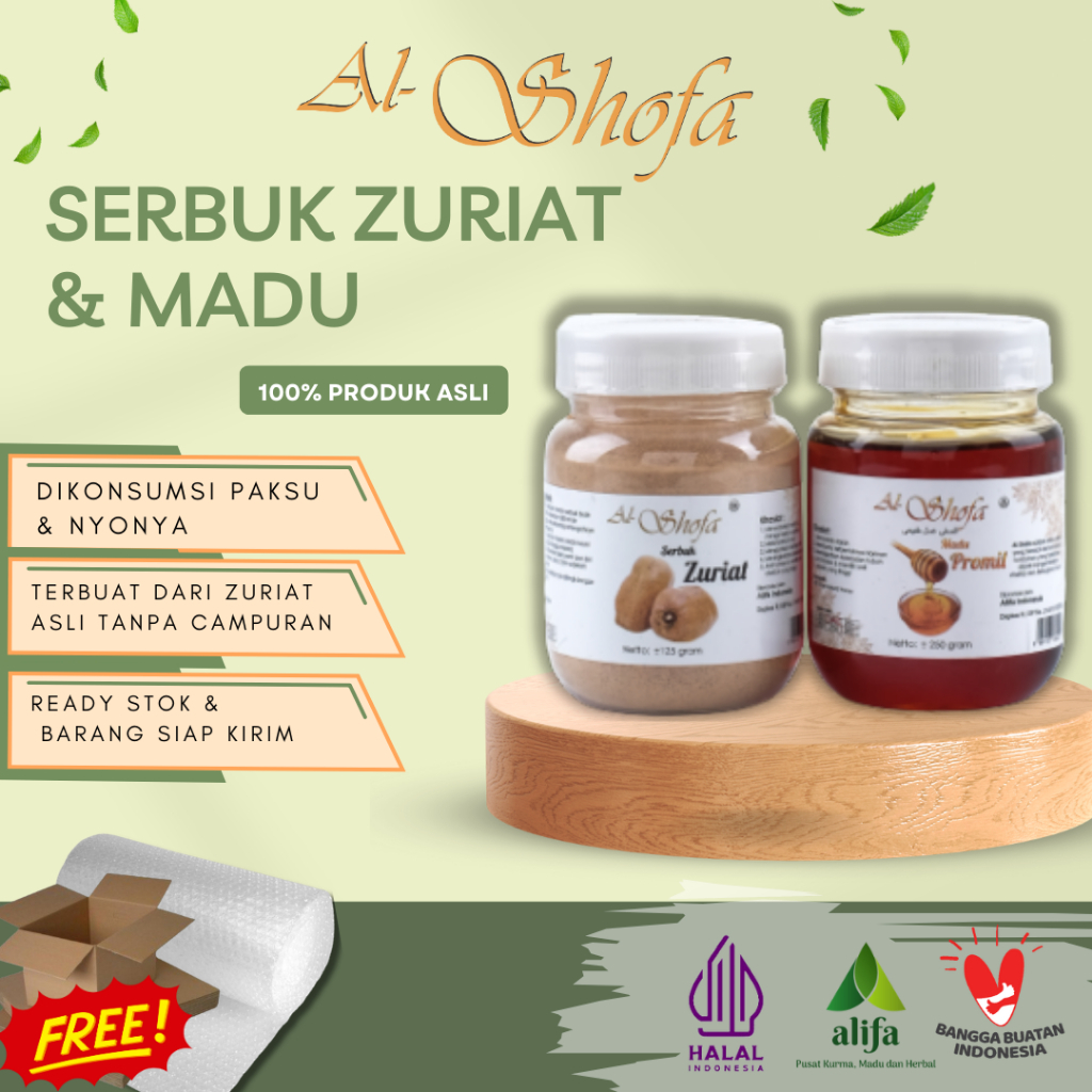 

Promo paket promil serbuk zuriat original 125gr + madu promil 250gr