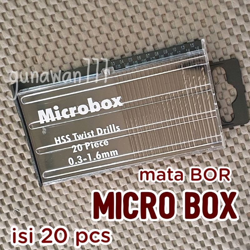 Microbox HSS Twist Drills Mata BOR Kecil Isi 20 Pcs