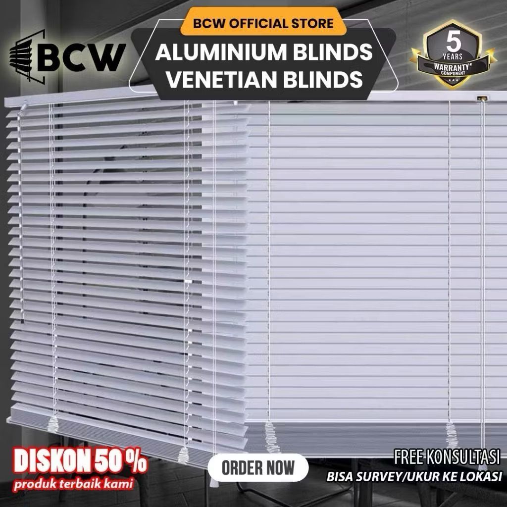 IPB - BCW Alumunium Venetian Blinds - Custom Ukuran - Venetian Blind - Horizontal Blind / Kerai Alum