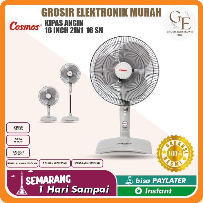 COSMOS Kipas Angin Berdiri 16 Inch 16" 2IN1 KIPAS MEJA Kipas berdiri 16 SN / 16-SN / 16SN [16 INCH]