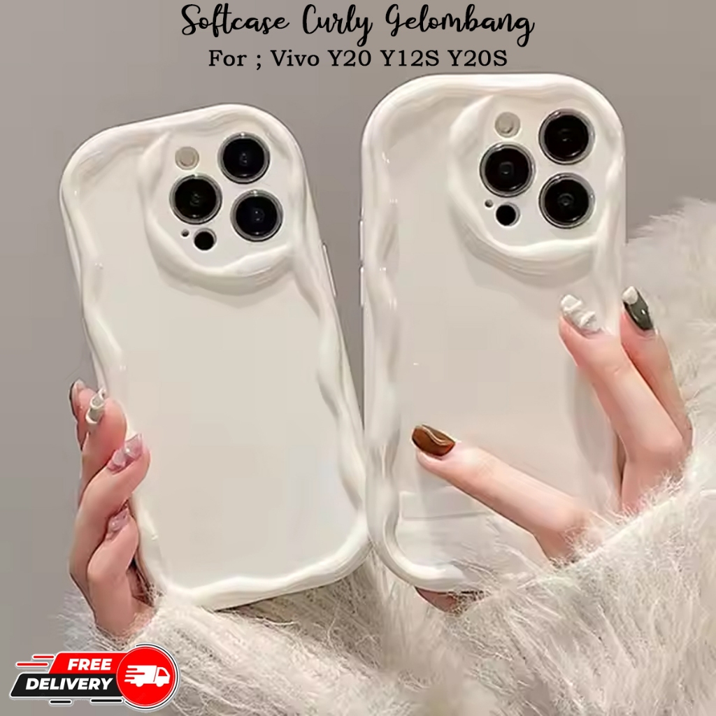CASE CURLY FOR HP VIVO Y20 Y20S Y12S - Case Gelombang - Case cocok untuk VIVO Y20 Y20S Y12S - Case V