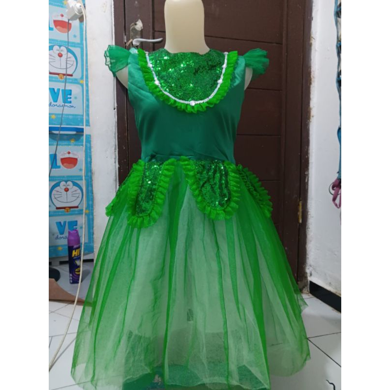 Dress pesta | dress natal anak | dress hijau